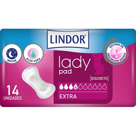 Lindor Lady Pad Extra 4 Gotas 14 unidades