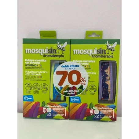 Pulseras ANTIMOSQUITOS Kids con CITRONELA MOSQUISIN 2 Unidades