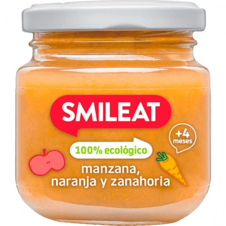SMILEAT tarrito de manzana, naranja y zanahoria
