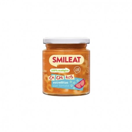 SMILEAT Tarrito Ecológico Cachitos Estrellitas Pasta con Tomate 230g