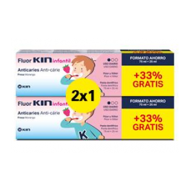 Fluor Kin DUPLO Infantil Fresa, 2x75ML