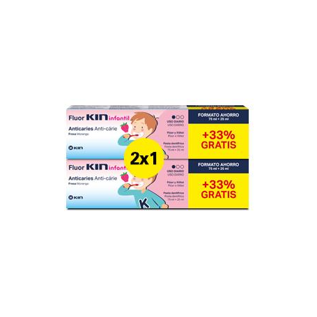 Fluor Kin DUPLO Infantil Fresa, 2x75ML