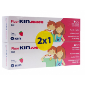 Fluor Kin DUPLO Junior Gel Fresa, 2x75 ml