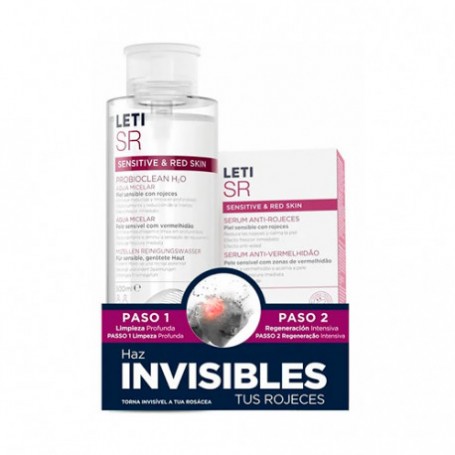 Leti SR Serum Anti-rojeces 30ml + ProbioClean H2O Agua Micelar 500ml