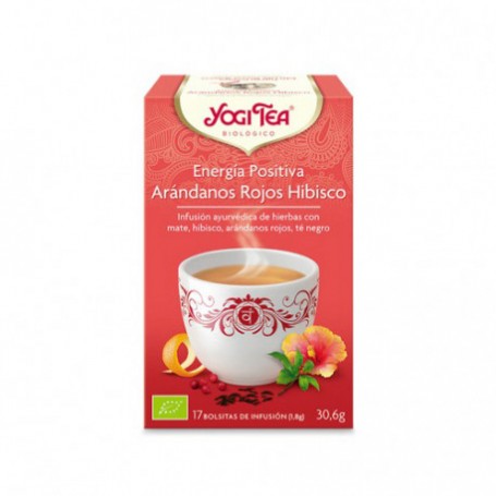 Yogi Tea Energía Positiva Hibisco y Arándano Rojo 17 Bolsitas