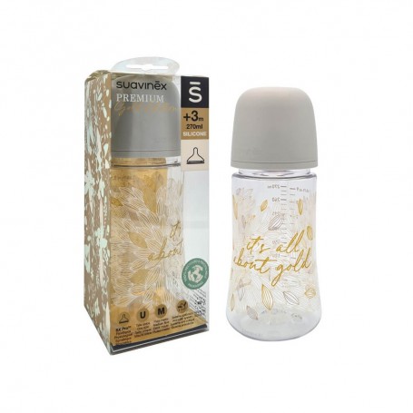 Suavinex Premium Biberón Gold Edition 270 ml SX Pro Silicona +3 M 1 ud